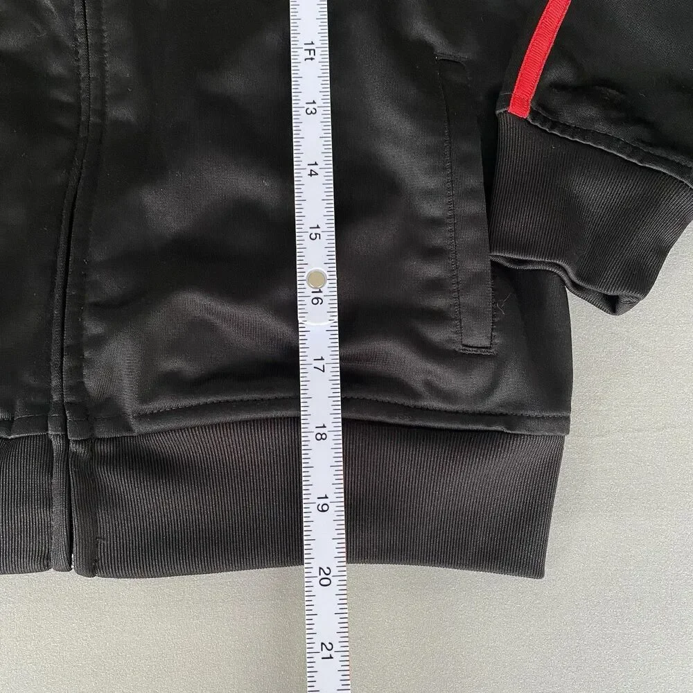 Starter Boy's Track Jacket Medium 8 Black Red Full Zip Athletic Youth Logo